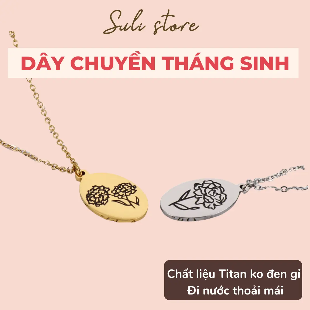 Dây chuyền vòng cổ tháng sinh Suli store titan không đen gỉ Trang Sức Women Nữ Jewelry Chain trangsức blink