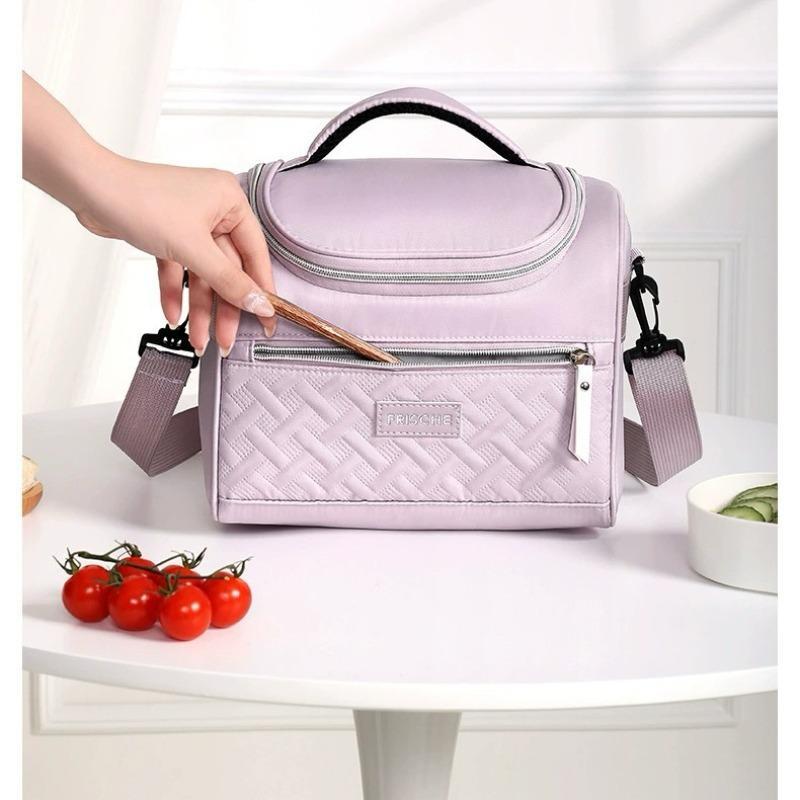 Large Capacity Insulated Lunch Bag, 1 Count Portable Lunch Box Bag with Handle, Lunch Box Storage Bag for Work & Outdoor Picnic 4