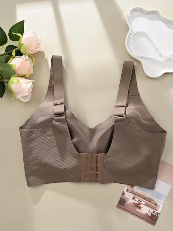 Women's Solid Wireless Bra, Comfortable Breathable Push Up Bra, Softness Lightweight Lingerie for All Seasons, Pushbra, Bra Pack, Womenswear 7