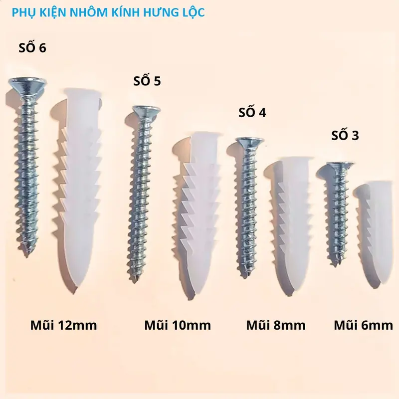 Bịch 100 bộ tắc kê nhựa kèm vít 0