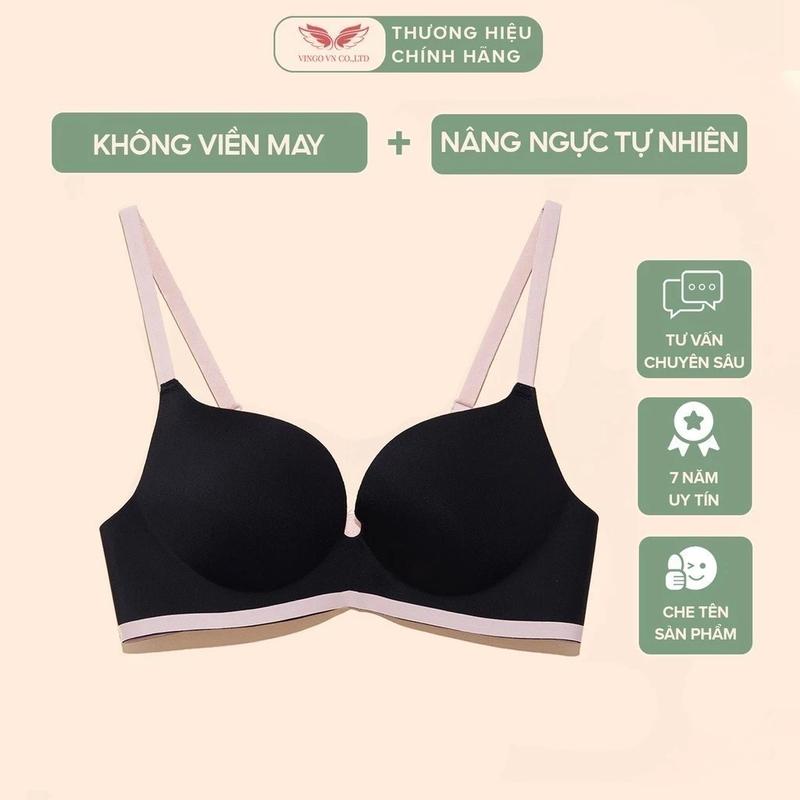 AS206 - Áo Lót Không Gọng Nữ VINGO Bra Đúc Su Trơn Mềm Không Đường May Mút Dày 2cm Áo Ngực Nâng Vòng Một Chống Chảy Sệ AS206 VNGO