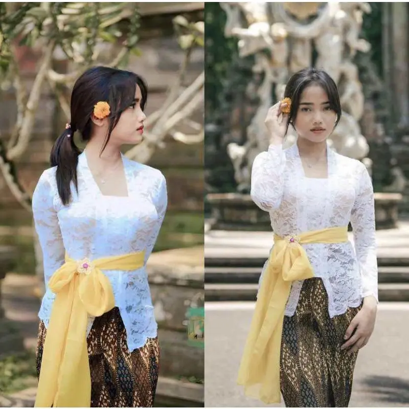 (TERLARIS KEBAYA) Kebaya brokat bali sofia strait kutubaru atasan kebaya lengan panjang tanpa kancing termurah dan terlaris 0