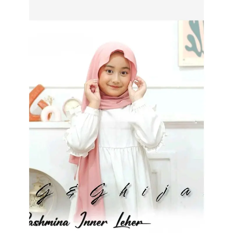 Pashimina Anak Instan Inner Leher | Pastan Inner Menutup Leher Anak Jersey Premium 6 Samapai 13 Tahun 8