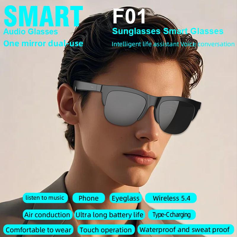 Smart Bluetooth Sunglasses Glasses Call Outdoor Sports Headphones V5.4 HIFI Black Technology Anti-touch UV For Men And Women - Image 3