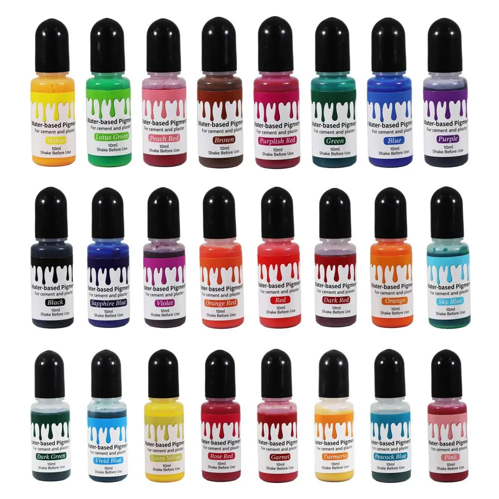 24 Color Water-soluble Pigment, 24pcs/set DIY Pigment for Gypsum & Cement Making, DIY Paint for Silicone Mold Making