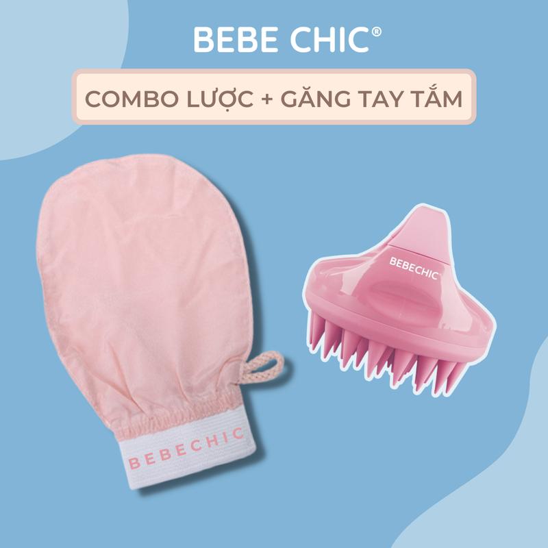 Combo Tắm Gội - Lược Gội Đầu Dưỡng Sinh Và Găng Tay Tẩy Da Chết BEBECHIC