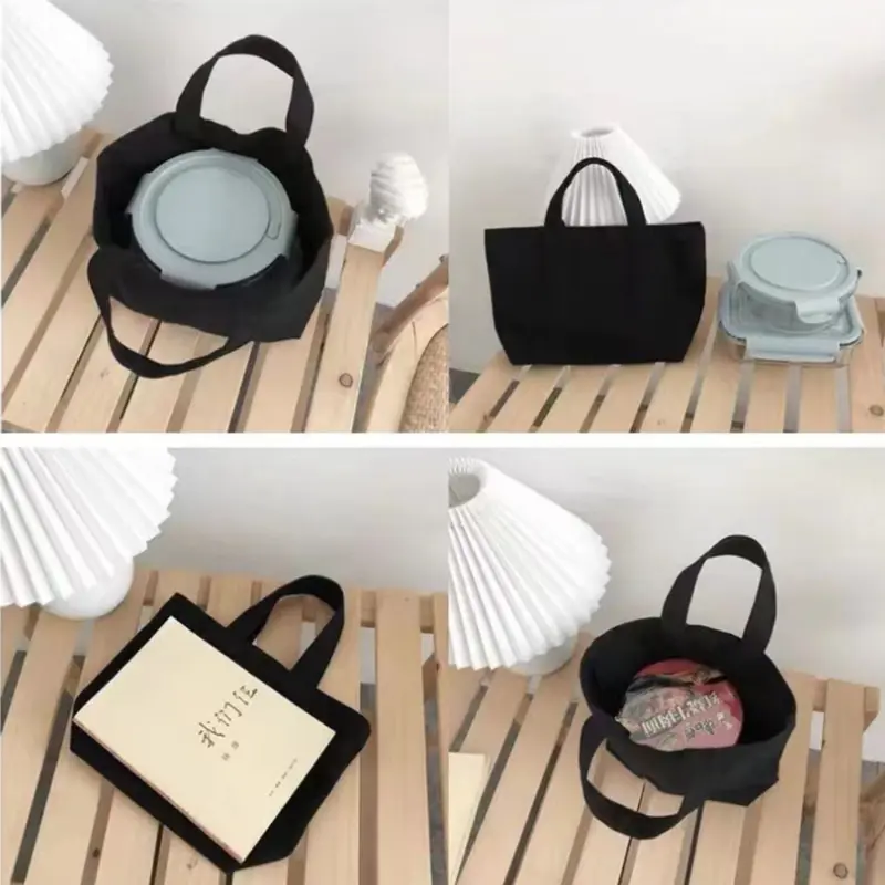 Túi mini đa năng đựng cơm,đựng mỹ phẩm sức chứa lớn vải Canvas phong cách Nhật Bản hoạ tiết Labubu Bag Hoa HAT131 1