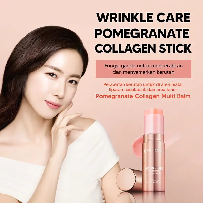 ENPRANI Wrinkle Care Pomegranate Collagen Stick acid wajah Hyaluronic Mencerahkan Aging 1