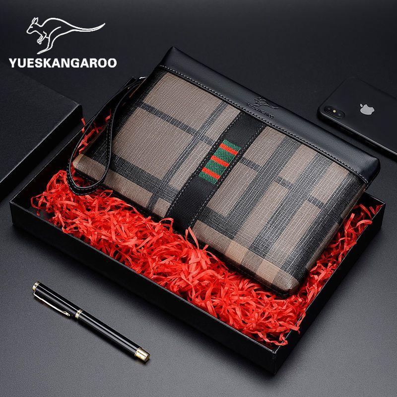 Product Introduction of 2023 New Men's Clutch Business Outing Authentic Leather Tactile Feel Lightweight and Large Capacity Envelope Clutch Male Wallets 0