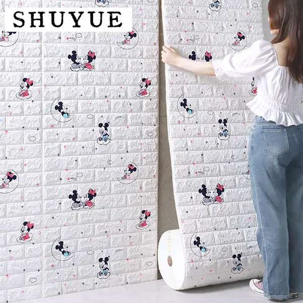 Giấy Dán Tường 3D, Shuyue Siêu Dài Max, Dài 2000cm, Tự Dính, Làm Bằng Xốp PE, Chống Thấm Nước, Thích Hợp Để Trang Trí Nhà Cửa, Được Thiết Kế Theo Phong Cách Gạch 0