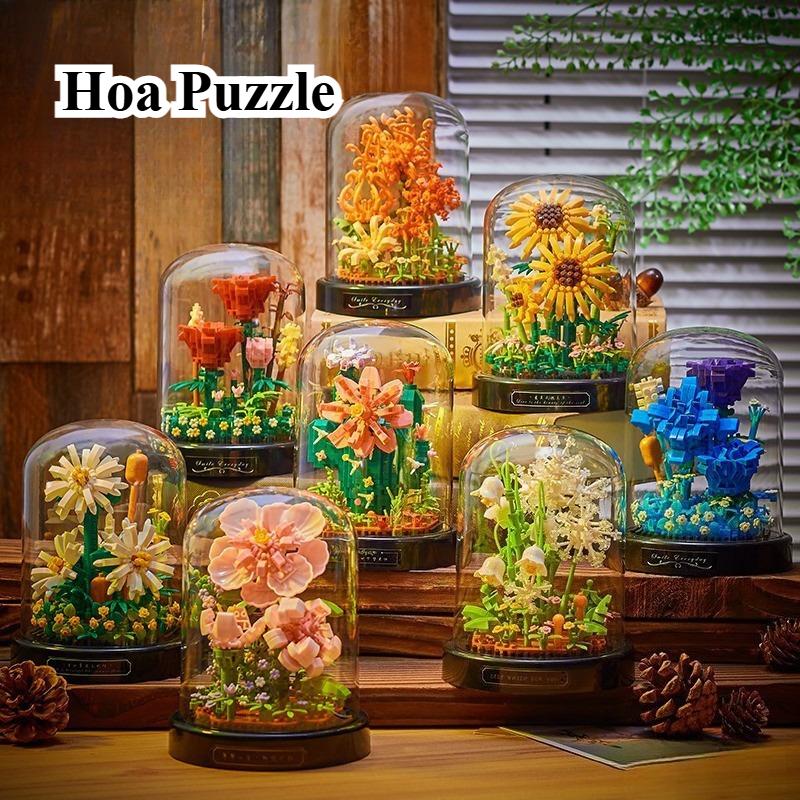 Quà Tặng Giáng Sinh 2026 Bộ Ghép Hình Bằng Gỗ Mô Hình Chậu Hoa Nhân Tạo Dễ Lắp Ráp Không Cần Keo Có Kèm Đế Gỗ Và Vỏ Bảo Vệ Trong Suốt Đồ Trang Trí Bàn Làm Việc Bàn Học Kệ Sách Quà Tặng Bạn Bè Đồng Nghiệp Người Yêu.