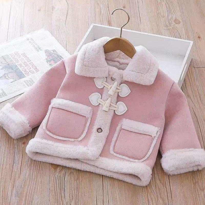 Product Introduction of Áo Khoác Bé Gái, Mùa Thu Và Mùa Đông, Lót Lông Cừu, Áo Khoác Lông Và Da Cho Trẻ Em, Quần Áo Mùa Đông Cho Em Bé, Áo Phong Cách Phương Tây, Hợp Xu hướng 1