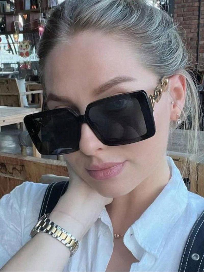 Product Introduction of Unisex Vintage Square Frame Sunglasses, Trendy Casual Sunglasses for Everyday Use, Fashion Accessories for Outdoor Activities 0