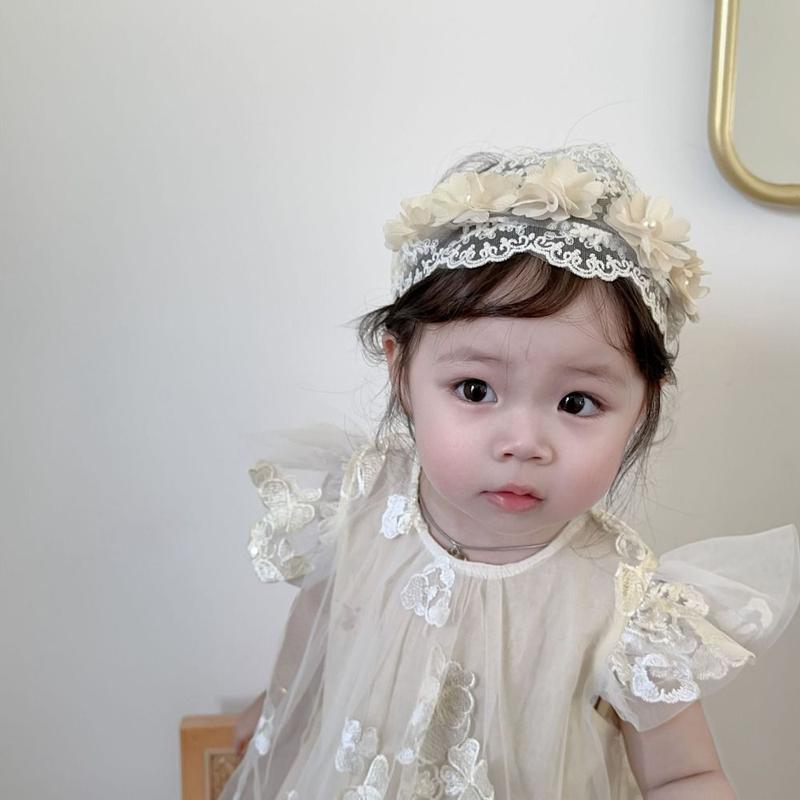 Product Introduction of Lovely Bowknot Lace Baby Headband Korean Style Turban Infant Hairband Flower Headdress Elastic Hair Hoop Photography Props 12