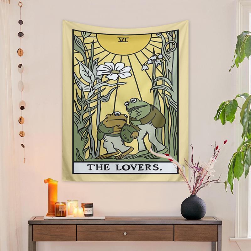 Product Introduction of Sunflower Plant & Frog Pattern Design Tapestry, Wall Hanging Canvas with Mounting Kit, Wall Decoration for Living Room, Bedroom, Dormitory, Room Decor 2