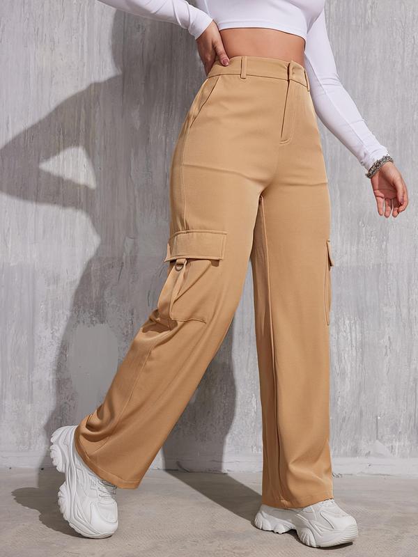 Casual Street Leopard Pocket Patchwork Loose High Waist Straight Full Print Bottoms(No Belt) Casual Street Leopard Pocket Patchwork Loose High Waist Straight Full Print Bottoms(No Belt)