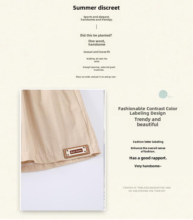 Product Introduction of Summer minimalist thin children's shorts for boys and girls, children's clothing for boys and girls, solid color cotton pants for boys 19
