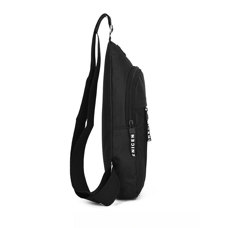Product Introduction of 2025 new solid color chest bag men's trendy brand men's shoulder bag shoulder bag Oxford cloth casual bag small backpack 14