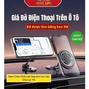 Giá Đỡ Điện Thoại Hút Từ Trên Ô Tô Quay Giá Đỡ Điện Thoại Nam Châm Chất Liệu Hợp Kim Cao Cấp Chịu Lực Tốt