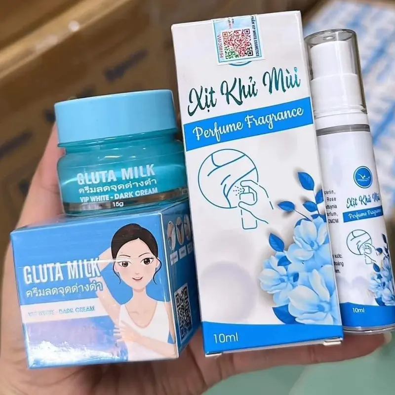 (Mua 1 Tặng 1) Kem dưỡng sáng body Gluta Milk 15G - Tặng kèm 1 xịt khử mùi 10ml 3