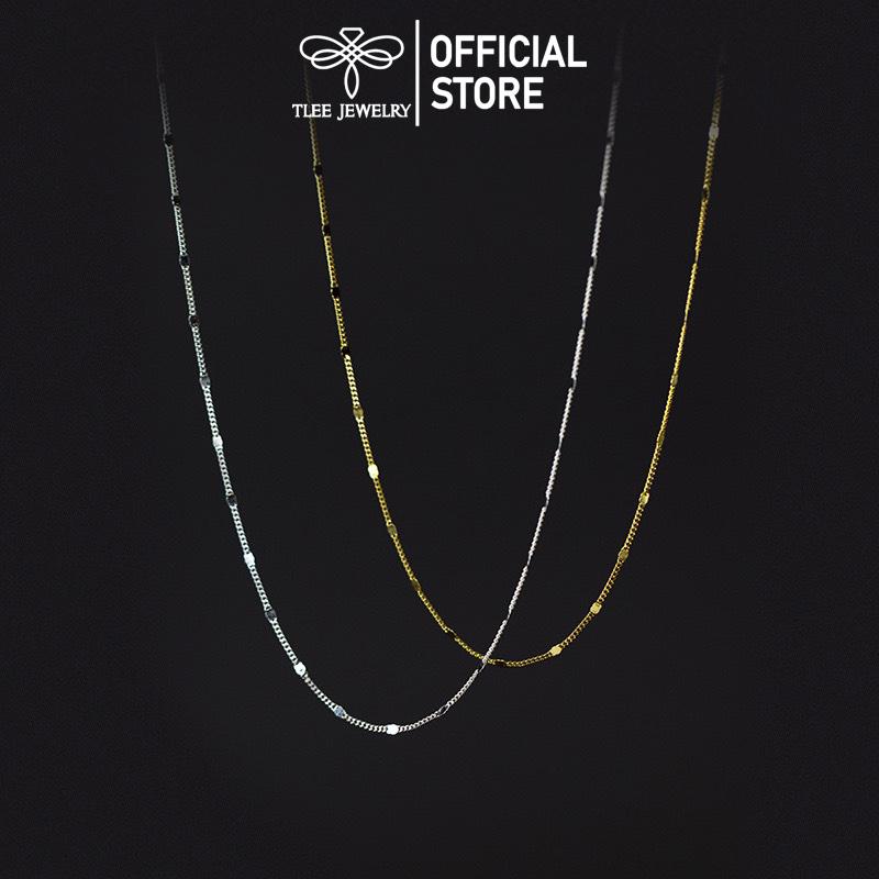 Dây chuyền bạc nữ TLEE, vòng cổ trơn mắt xích kết nối nhẹ nhàng TLEE JEWELRY D0253