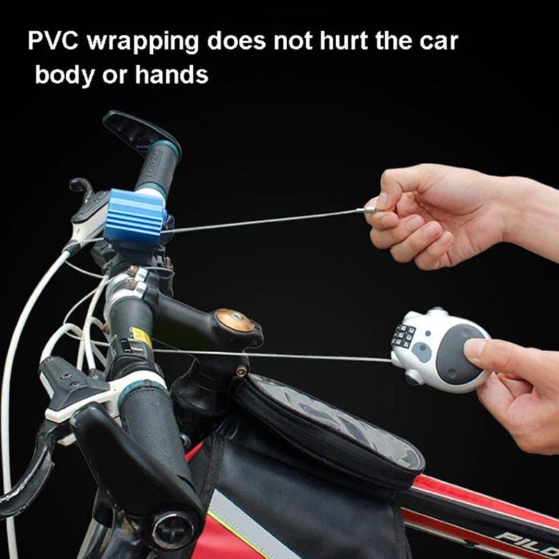 Product Introduction of Steel Wire Retractable Cable Lock for Motorcycle Helmets with Code Combination Security S3Y8 23