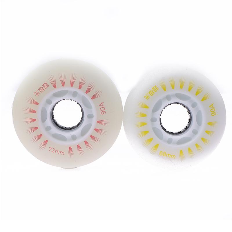 Product Introduction of 1Pc Flash Inline Skate Wheels 90A LED Lighting Skating Wheel Flash Wheels Sliding Roller Skating Shoes 76MM 72MM 68MM 43