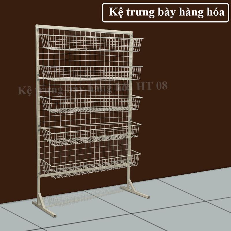 Kệ khung lưới giỏ đại HT09 trưng bày bim bim, bánh kẹo,  hàng hoá tiện lợi bắt mắt