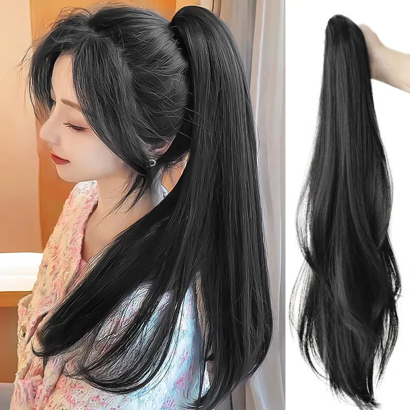 Tóc Giả Đuôi Ngựa Nữ, Tóc Dài Bồng Bềnh, Kẹp Tóc Nối Đuôi Ngựa Bện, Xoăn Siêu Nhỏ Tự Nhiên, Đuôi Ngựa Cao, Tóc Nhân Tạo, Phong Cách Người Nổi Tiếng Trên Internet Women