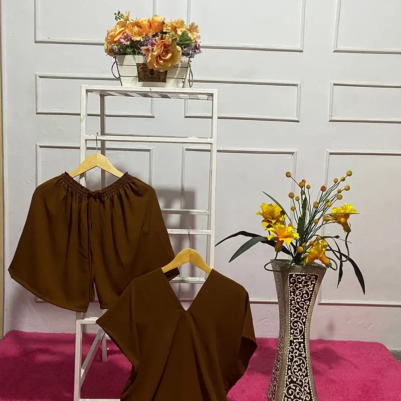 Setelan One Set Wanita Jumbo LD 132 Muat sampai 100KG Bahan Crinckle Airflow Premium 8