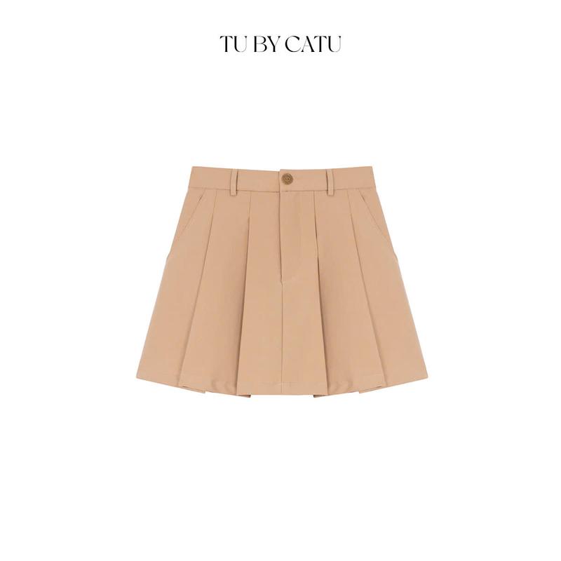 TUBYCATU | Chân váy ngắn xếp ly nude lucy 3