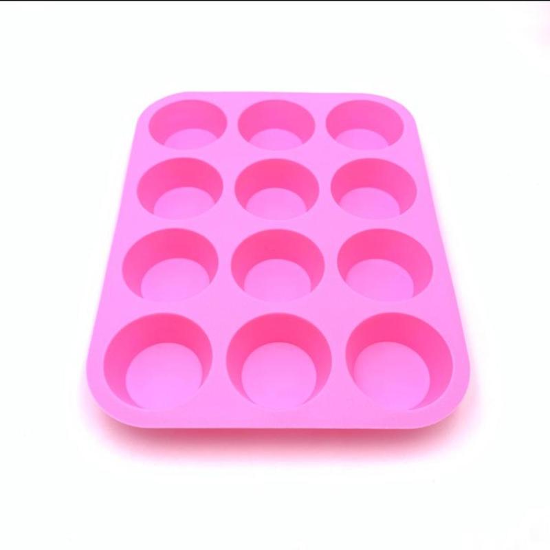 12-hole Silicone Baking Mold, 1 Count Non-stick Heat Resistant Baking Mould, Baking Tool for Cake, Muffin, Cupcake, Kitchen Supplies 3