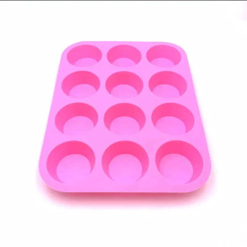 12-hole Silicone Baking Mold, 1 Count Non-stick Heat Resistant Baking Mould, Baking Tool for Cake, Muffin, Cupcake, Kitchen Supplies 3