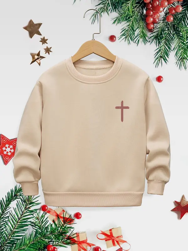 Boy's Letter Print Crew Neck Sweatshirt, Casual Long Sleeve Pullover for Fall & Winter, Kids Clothes for Daily Wear 7