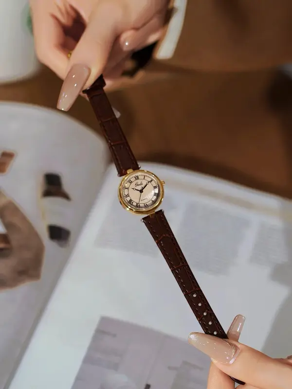Đồng Hồ Đeo Tay Nữ Dây Da 2024 Deli Dây Da Cao Cấp Chống Nước 3ATM - Auratime G44 Women Watch 8
