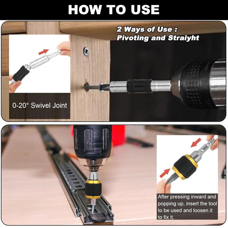 Rotary Drill Bit Holder 34Pcs Set 1/4 Inch Hex Shank Drill Bit