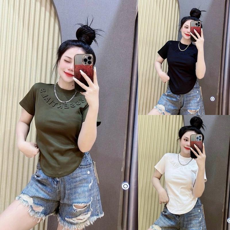 AX910 Áo Thun Babytee Chữ Nổi Bigsize Kim Ngân 50 kg đến 100 kg (M/L/Xl/XXL) Áo Thun Body Nữ Cao Cấp