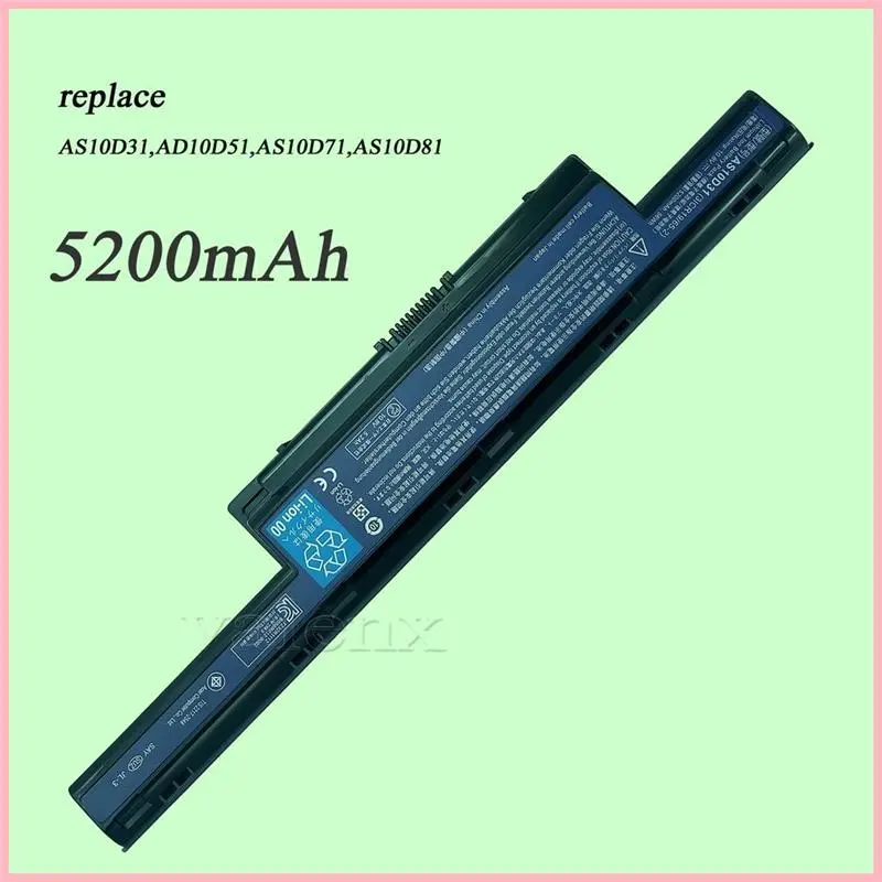 Green Cell Extended Laptopaccu – 6600mAh, 10,8V – Vervangt AS10D31, AS10D3E, AS10D41 E.v. – Voor Acer/eMachines/Packard Bell