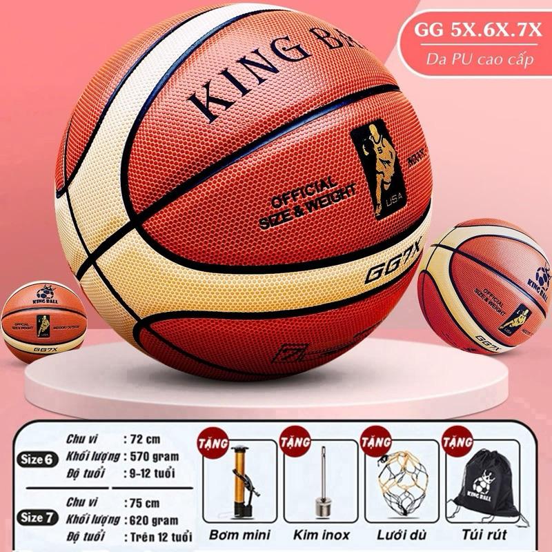 Quả Bóng Rổ Da GG7X Đủ Size 5 6 7 InDoor & UotDoor. Trái Banh Bóng Rổ Da Đủ Size Trẻ Em người Lớn, Học Sinh Thi Đấu Tập Luyện Chơi Bóng Rổ Sport. Kingball Molten