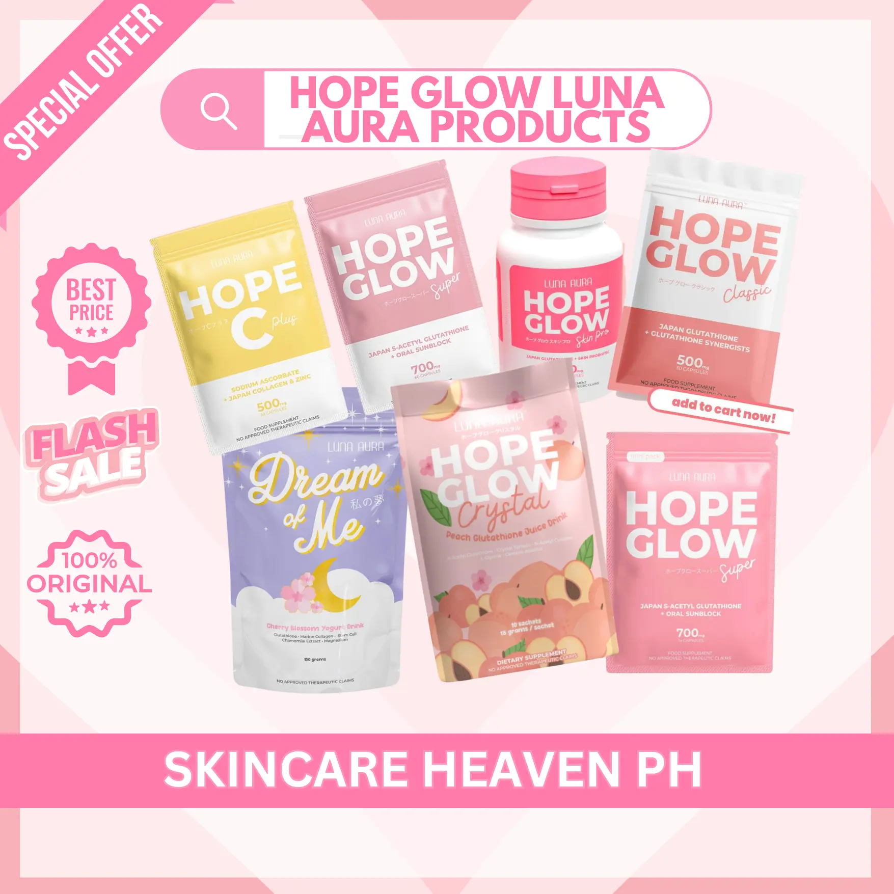 Hope Glow Super Biggie Classic Skin Pro C Crystal Glutathione Vitamin Oral  Sunblock Nica Alelis Fitness Edible Dietary Beauty Supplement Capsule