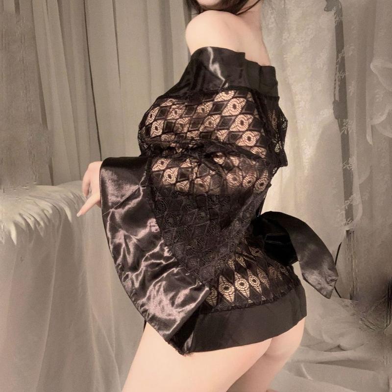 Cosplay Hầu Gái Zhan Ji, Tóc Đuôi Ngựa Đôi, Áo Cardigan Nhật Bản Tối Màu, Áo Choàng Tắm Kimono, Áo Choàng Tắm, Váy Ngủ, Gợi Cảm 4