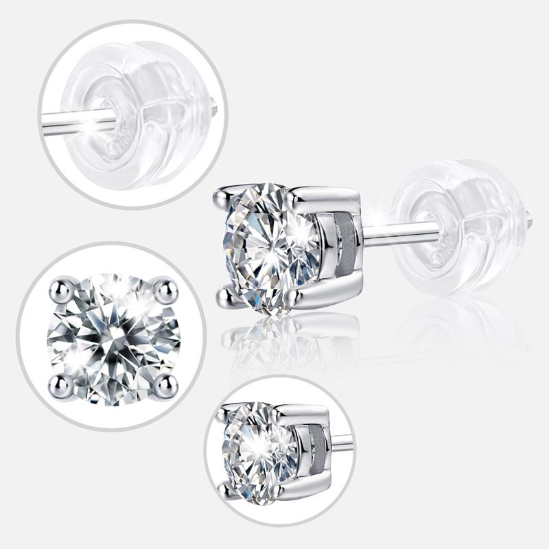 Product Introduction of Khuyên Tai Đá Moissanite,Khuyên tai Pure Love Mossanite, Khảm 4 Chấu, Bạc s925 si vàng trắng 18k,Sang Trọng, Tinh Tế, Kiểm Đinh GRA, 0.5CARAT 18