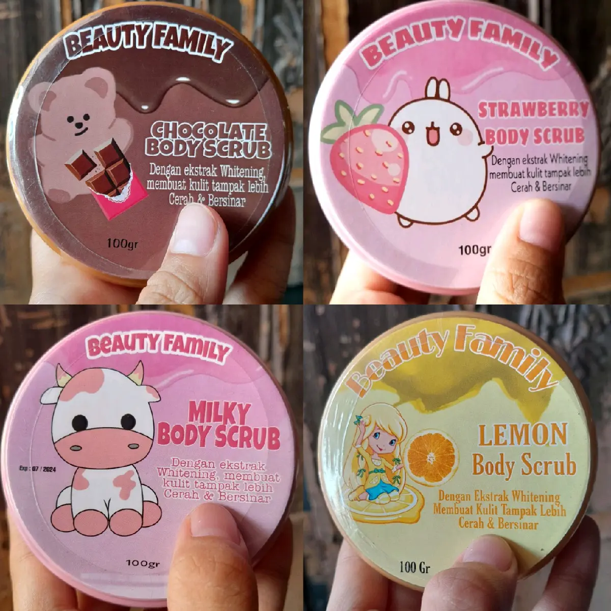 Body Scrub Anak Anak - Lulur Beauty Family Coklat Lemon Vitamin Melembutkan