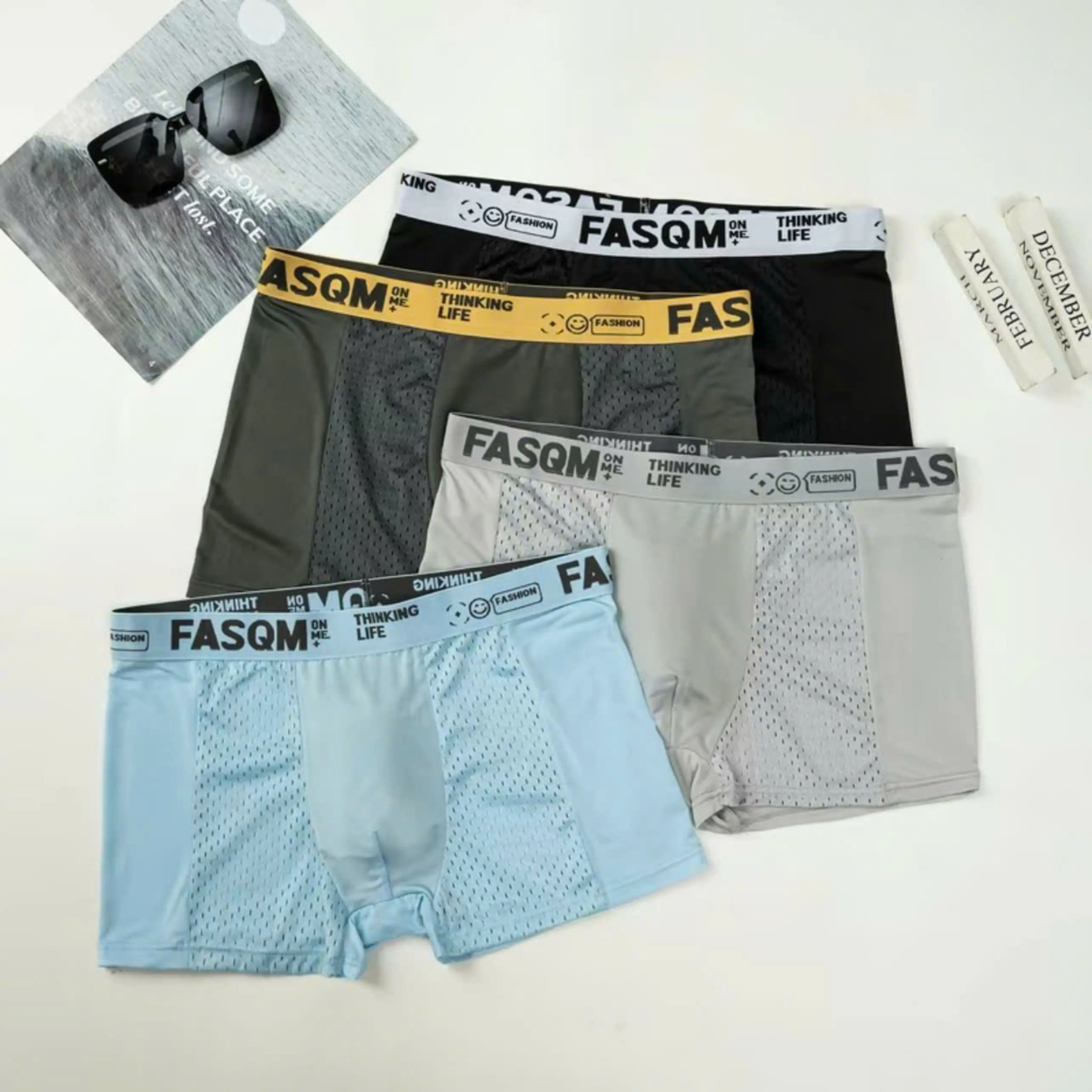 Set 4 quần sịp nam thun lạnh thông hơi kháng khuẩn kiểu dáng thể thao- Chất liệu co giãn 4 chiều Boxer Menswear TK-02