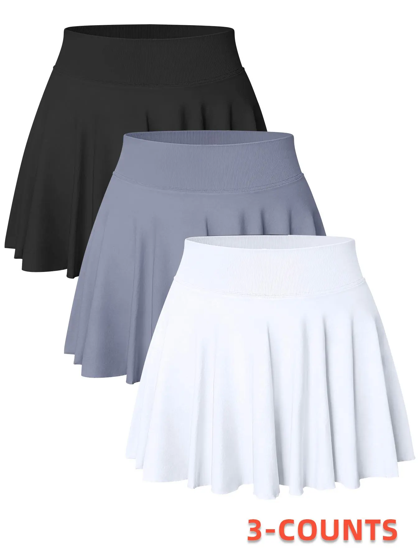 Women's Solid Color Sports Skort, Comfy Breathable Pocket Inner Skort for Tennis, Ladies Sportswear Activewear for All Seasons, Golf Skirts, Skirtswomen