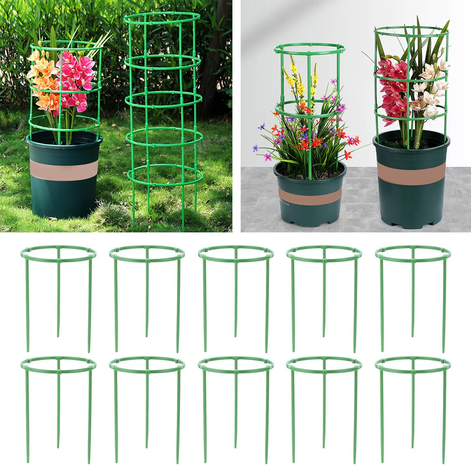 Tomato Plant Support Cages Garden Cucumber Trellis Stable Structure Simple Installation Vegetables Flowers Support Ring Rack