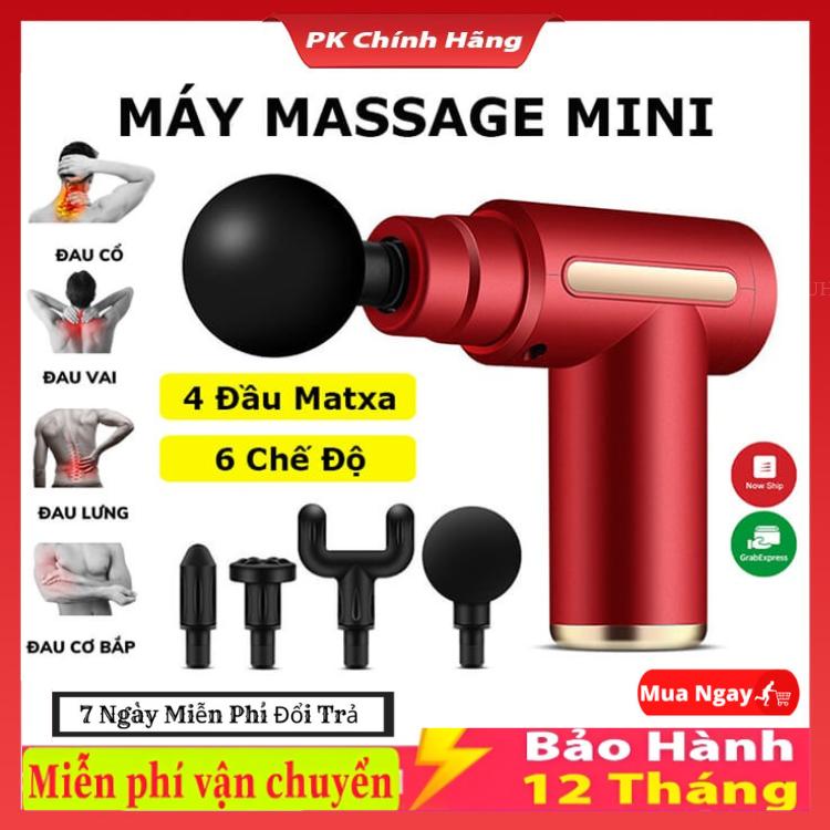 Máy mát xa cầm tay Massage 4 đầu 6 cấp độ, Lõi Đồng Loại Tốt