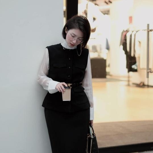 Áo peplum Nữ tay phối tơ cổ bẻ cúc bọc may 2 lớp phong cách hàn quốc kèm thắt lưng 274 Top Women somi hot