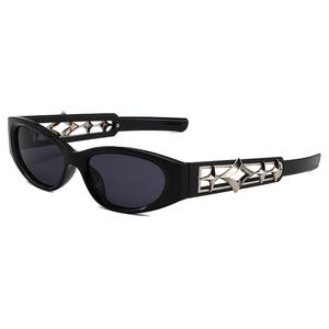 แว่นกันแดดรูปดาวสี่แฉก, ฮัน Meng ใหม่, แฟชั่นยุโรปและอเมริกา, กรอบเล็ก, การออกแบบตาแมว, สไตล์ Ins, แว่นกันแดดคนดังทางอินเทอร์เน็ต