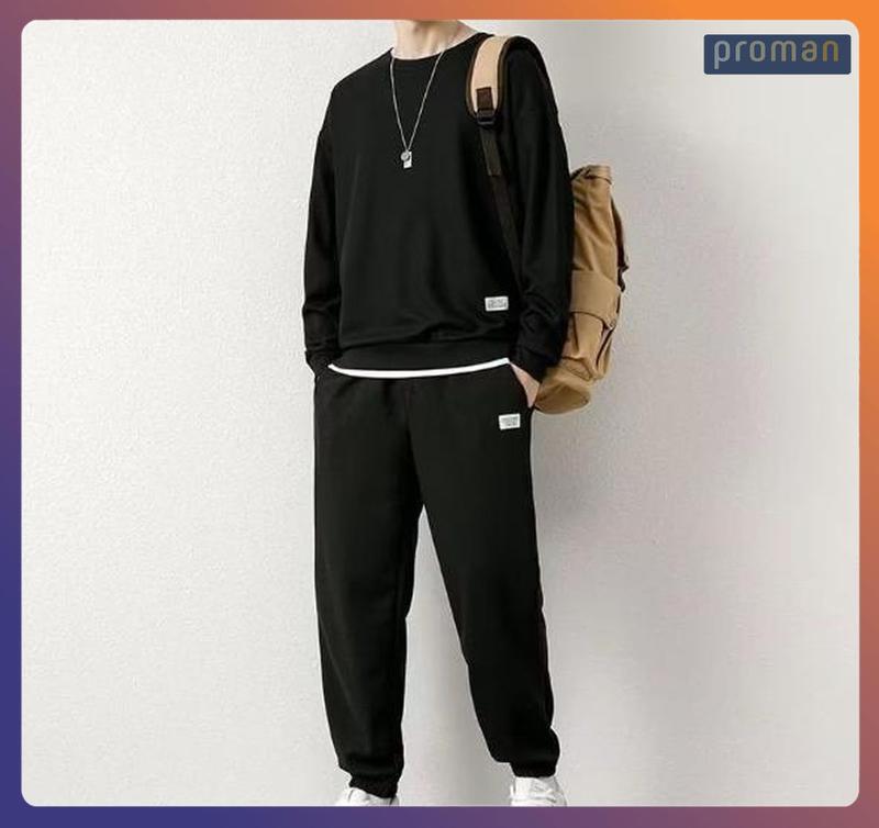  Bộ đồ thể thao dài tay nam chất tổ ong cotton nam mùa thu đông BN04 - PROMAN Sport Tập Thể Dục 